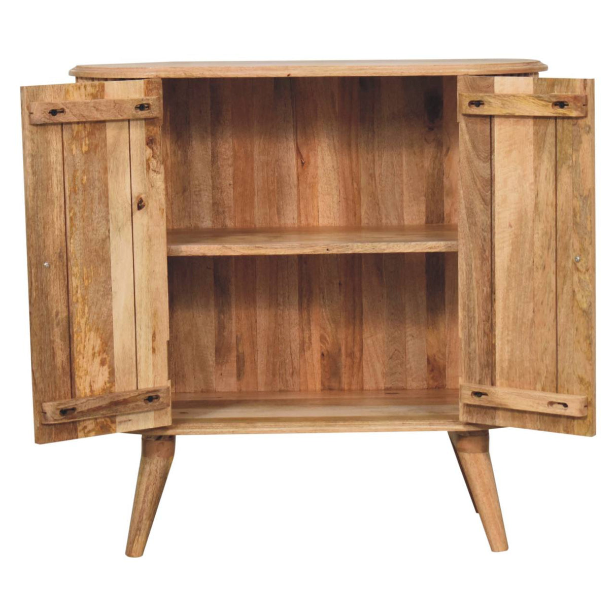 Solid Mango Wood Storage Cabinet Nordic With 2 Doors - Soba