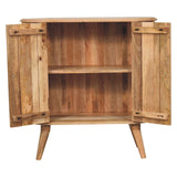 Solid Mango Wood Storage Cabinet Nordic With 2 Doors - Soba