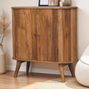 Solid Mango Wood Storage Cabinet Nordic With 2 Doors - Soba