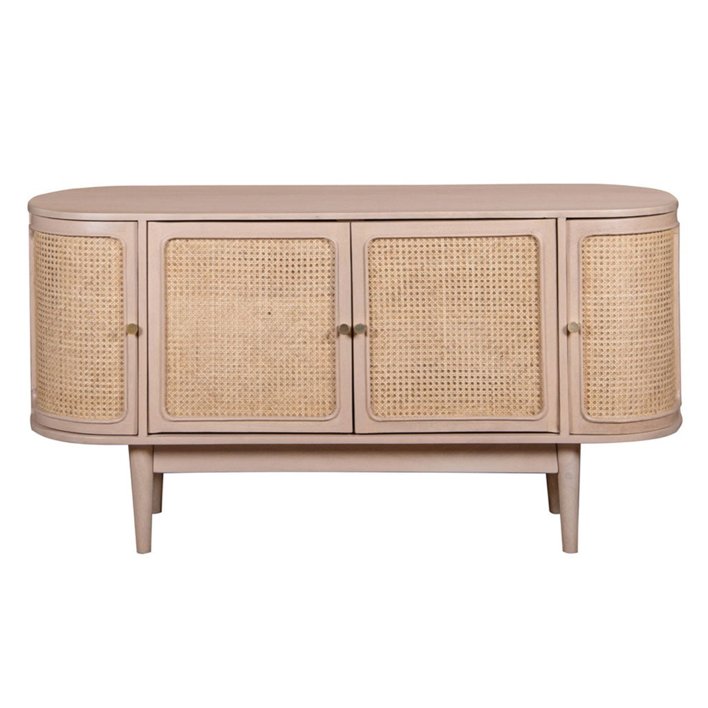 Solid Mango Wood Storage Cabinet With 4 Doors - Valencia