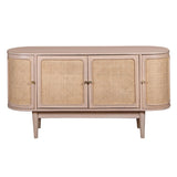 Solid Mango Wood Storage Cabinet With 4 Doors - Valencia