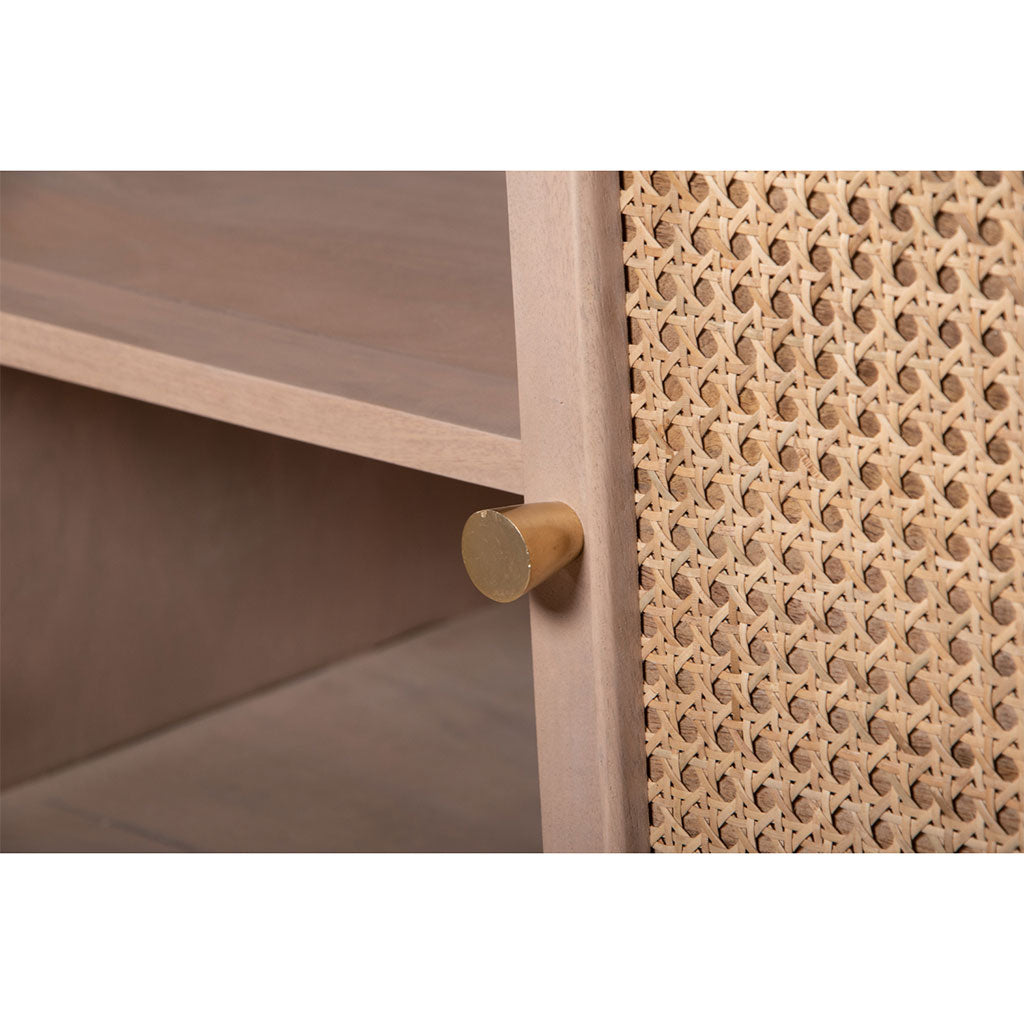 Solid Mango Wood Storage Cabinet With 4 Doors - Valencia