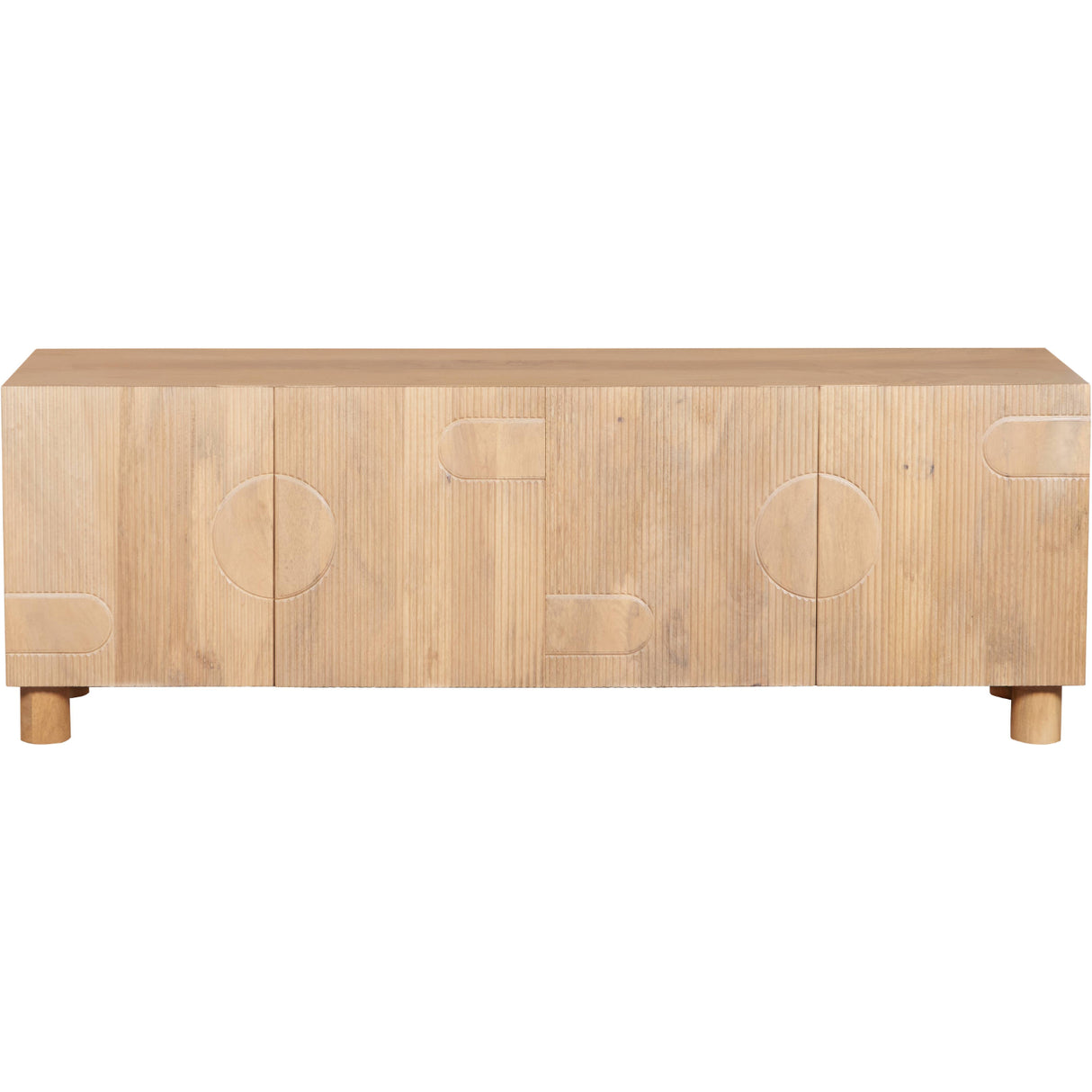 Solid Mango Wood TV Stand With 4 Doors - Austin
