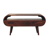 Solid Mango Wood TV Stand Circular With 2 Drawers - Birmingham
