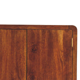 Solid Mango Wood Wardrobe Curved With 2 Doors And 1 Drawer - Gloucester