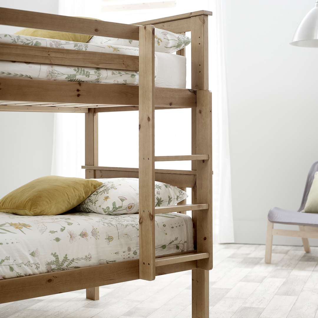 Solid Pine Wood Bunk Bed Single - Carra