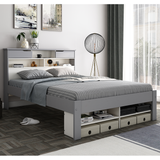 Solid Pine Wood Double Bed - Fabio