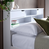 Solid Pine Wood Double Bed With Underbed Pull-Out Drawer - Fabio