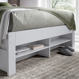 Solid Pine Wood Double Bed With Underbed Pull-Out Drawer - Fabio