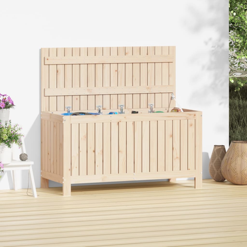 Solid Pine Wood Garden Storage Box 115cm Wide - Vantage Home