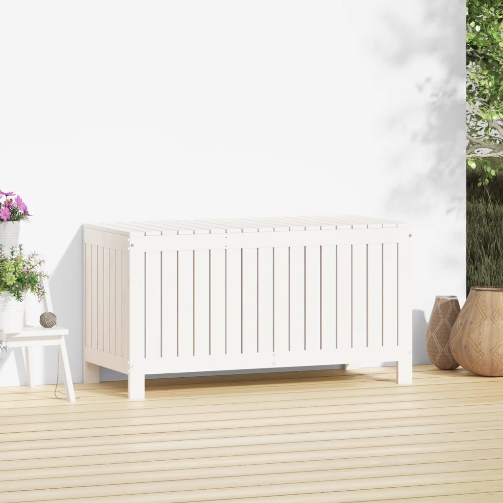 Solid Pine Wood Garden Storage Box 115cm Wide - Vantage Home