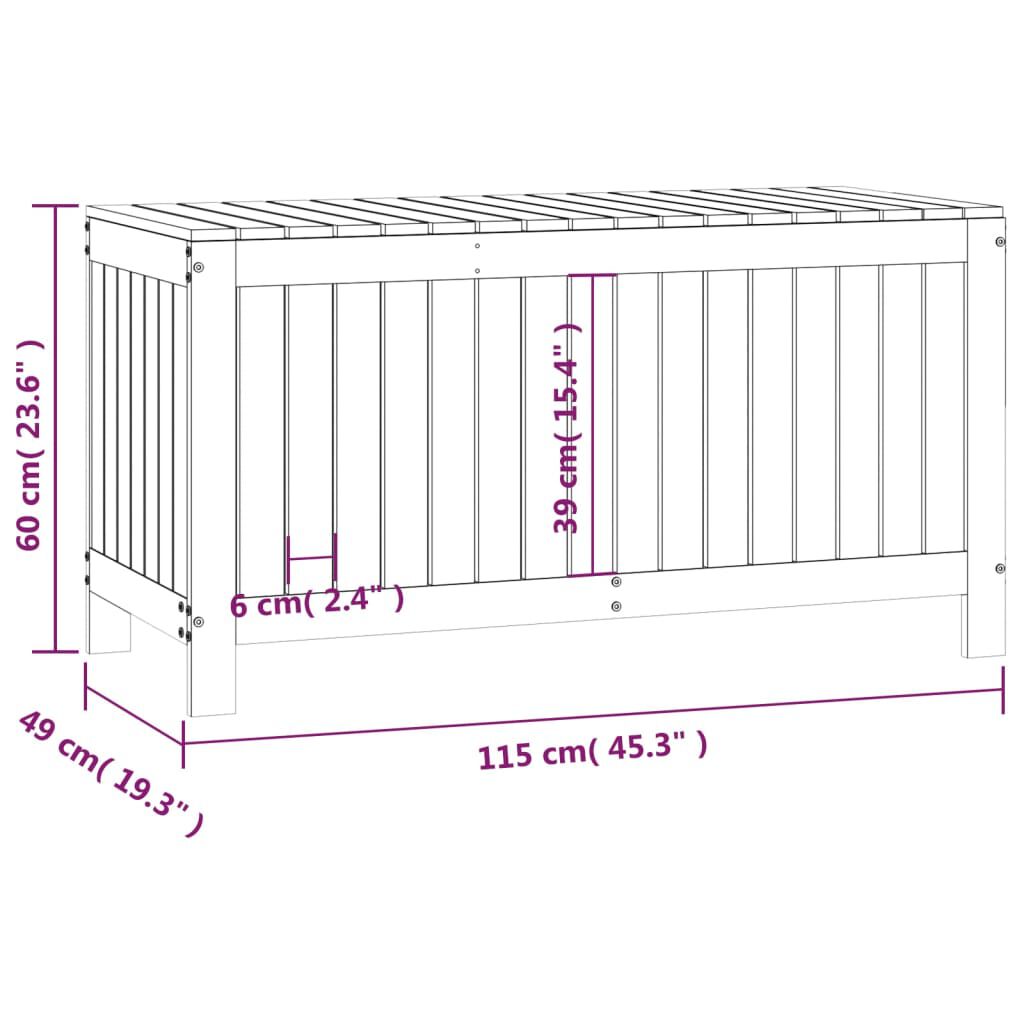 Solid Pine Wood Garden Storage Box 115cm Wide - Vantage Home