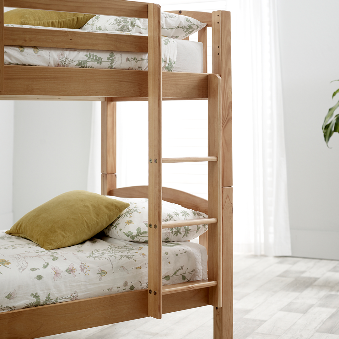 Solid Pine Wood Single Bunk Bed - Mya