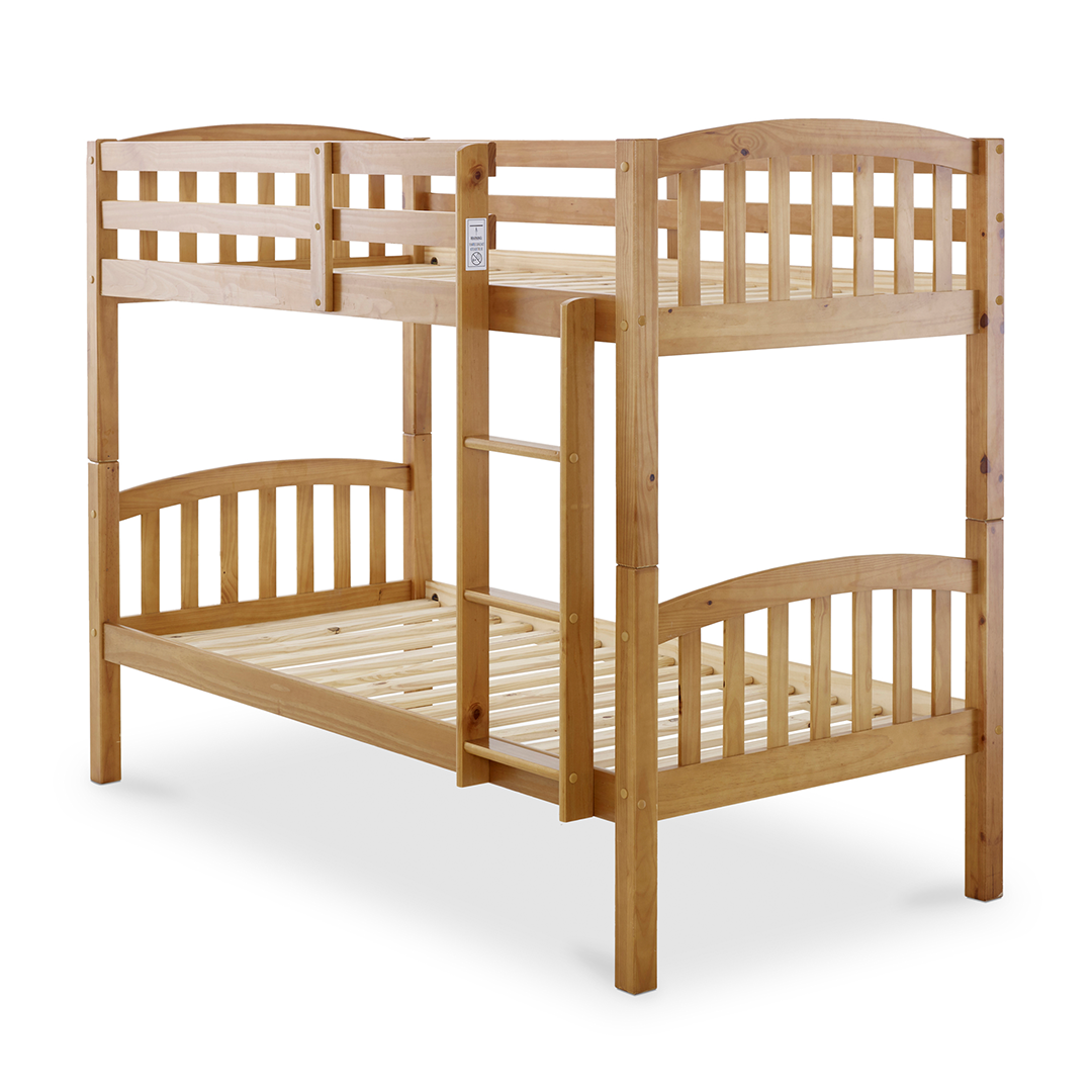Solid Pine Wood Single Bunk Bed - Mya