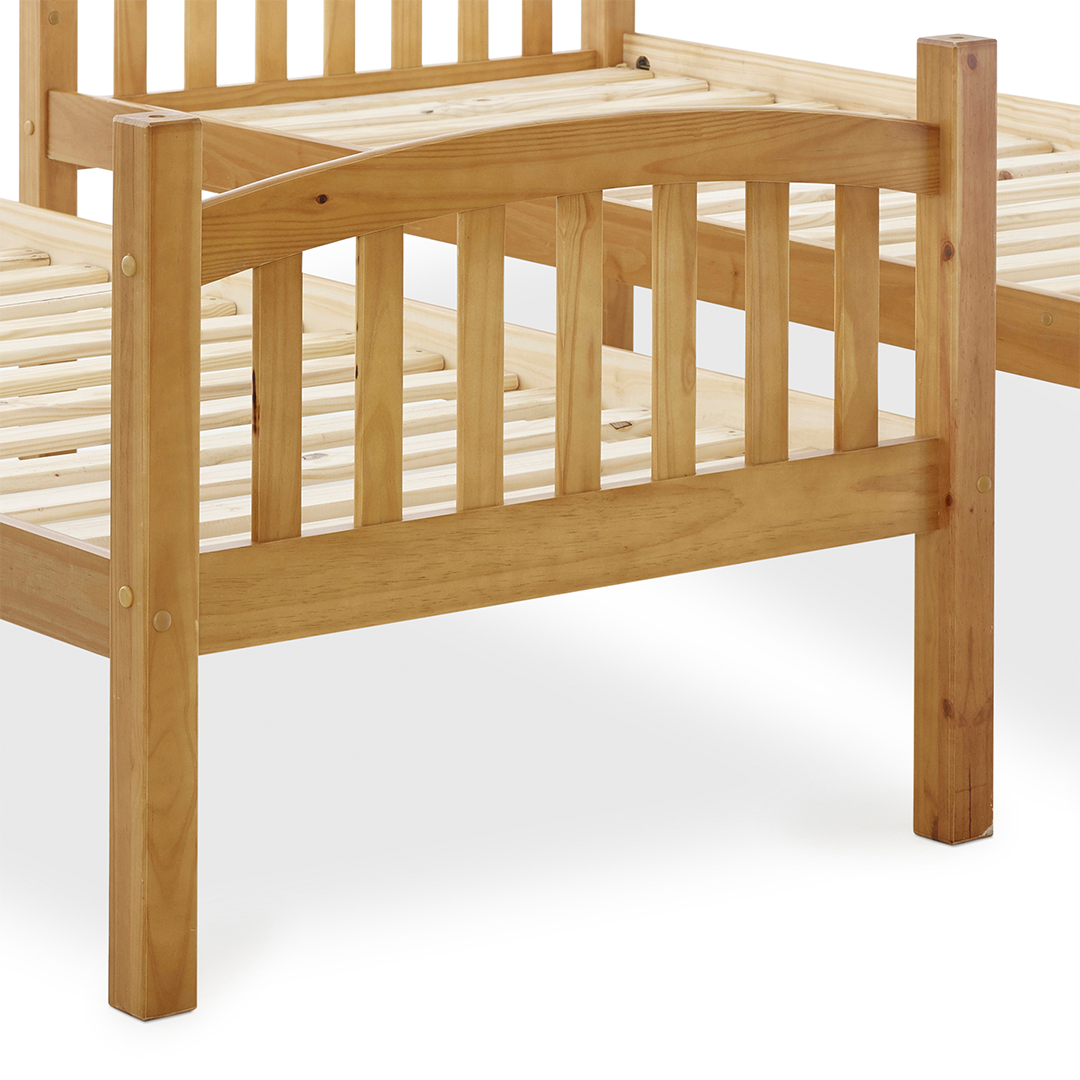 Solid Pine Wood Single Bunk Bed - Mya