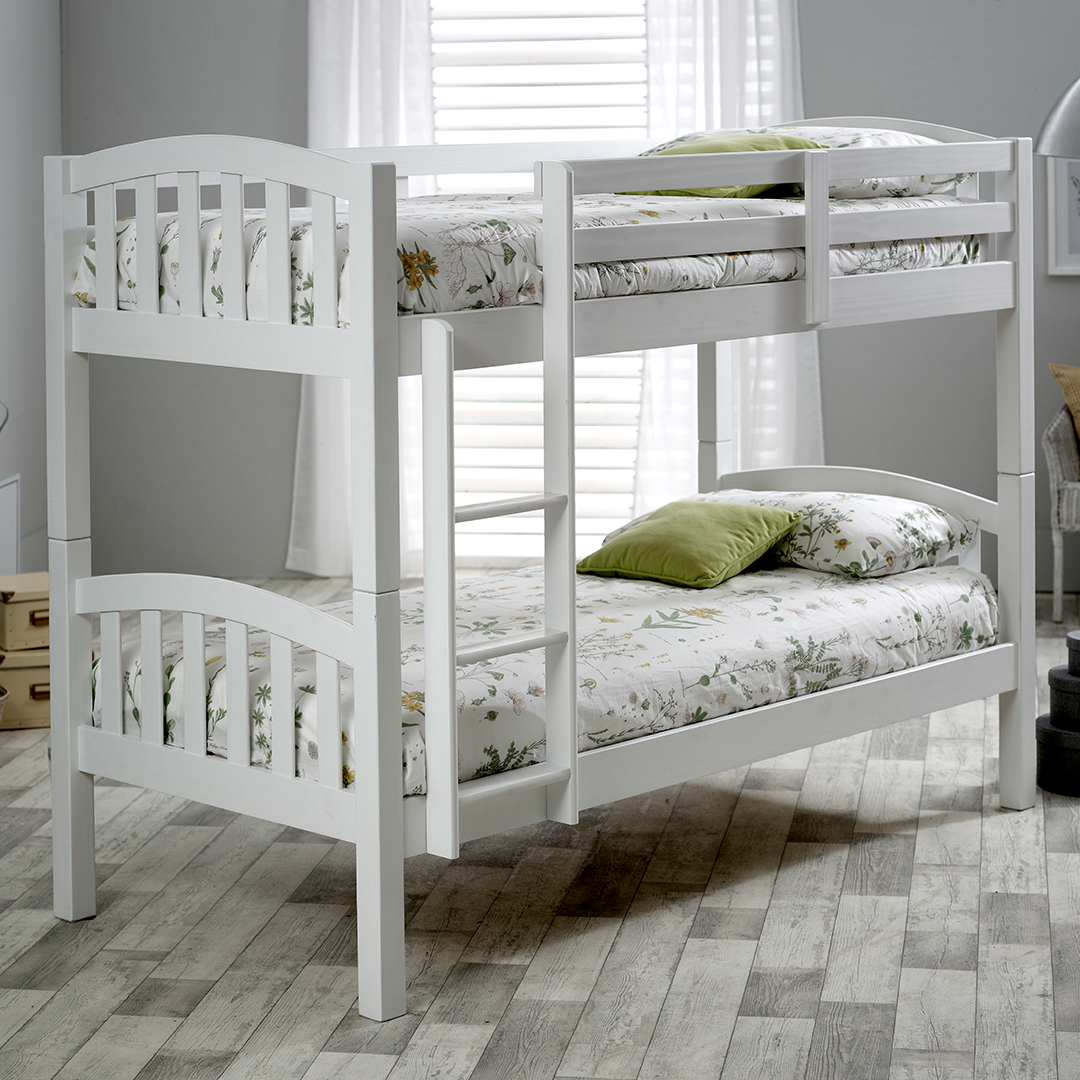 Solid Pine Wood Single Bunk Bed - Mya