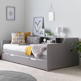 Solid Pine Wood Single Day Bed With Trundle - Tyler