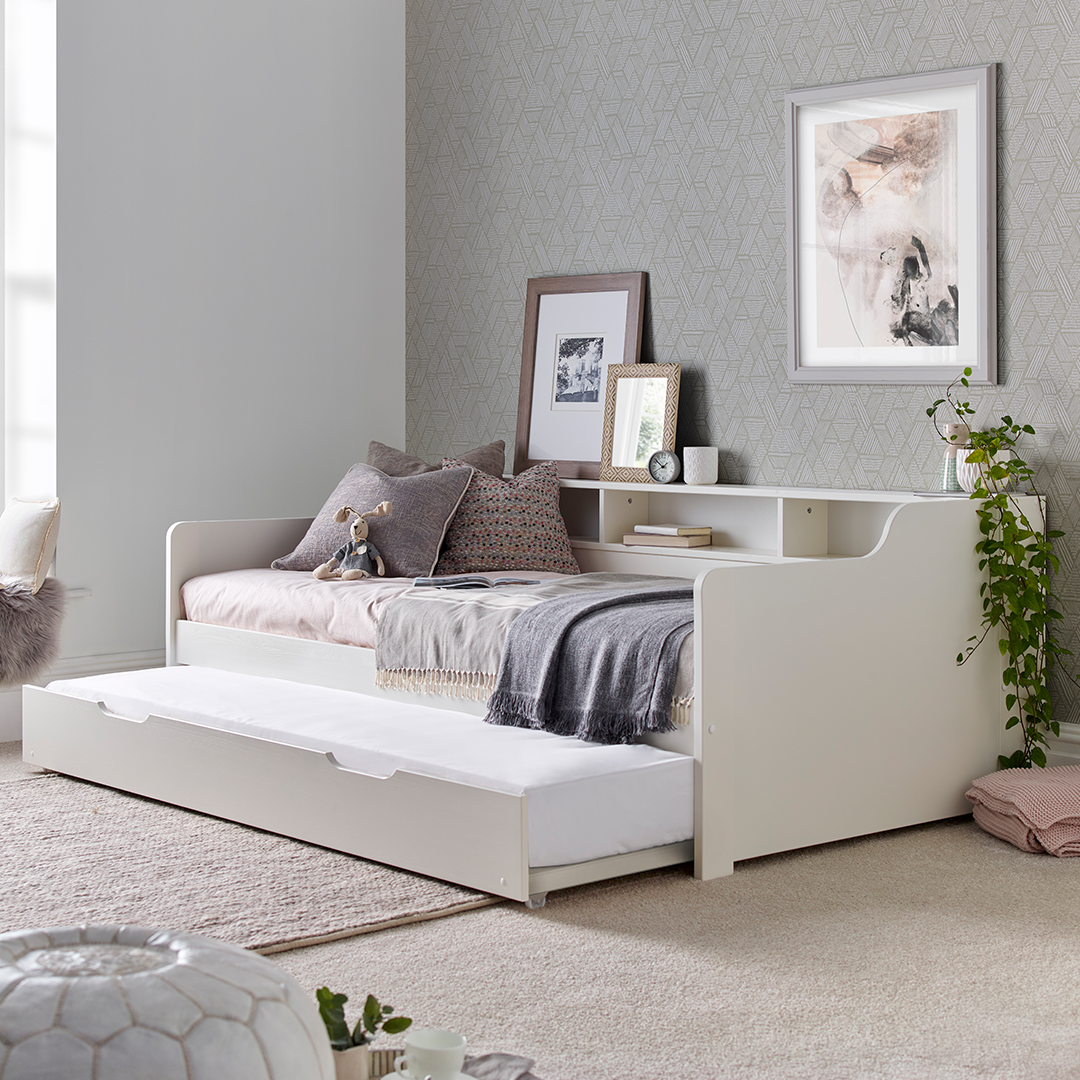 Solid Pine Wood Single Day Bed With Trundle - Tyler