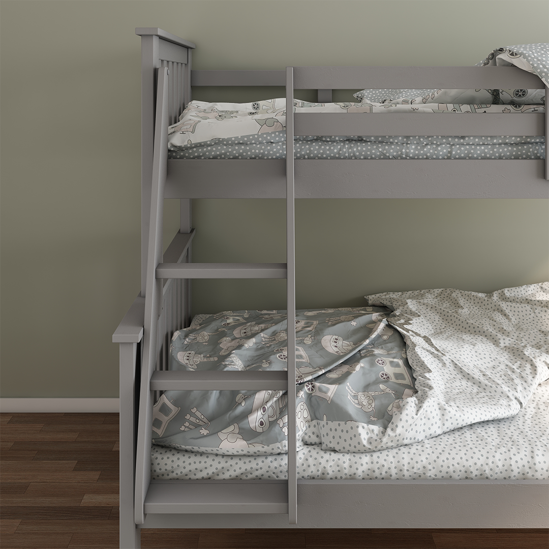 Solid Pine Wood Triple Sleeper Bunk Bed Single And Small Double - Carra
