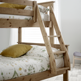 Solid Pine Wood Triple Sleeper Bunk Bed Single And Small Double - Carra