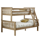 Solid Pine Wood Triple Sleeper Bunk Bed Single And Small Double - Carra