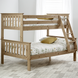 Solid Pine Wood Triple Sleeper Bunk Bed Single And Small Double - Carra