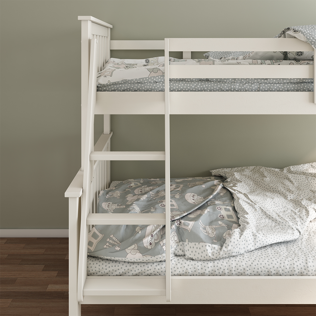Solid Pine Wood Triple Sleeper Bunk Bed Single And Small Double - Carra