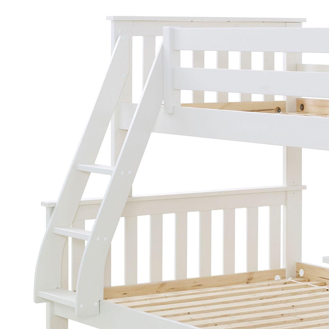 Solid Pine Wood Triple Sleeper Bunk Bed Single And Small Double - Carra