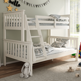 Solid Pine Wood Triple Sleeper Bunk Bed Single And Small Double - Carra