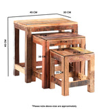 Solid Reclaimed Wood Nest Of 3 Tables - Coastal