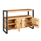 Solid Reclaimed Wood Storage Cabinet With 3 Doors - Cosmo Industrial