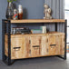 Solid Reclaimed Wood Storage Cabinet With 3 Doors - Cosmo Industrial