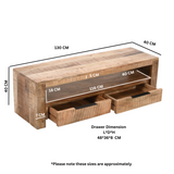 Solid Reclaimed Wood TV Stand With 2 Drawers - Surrey