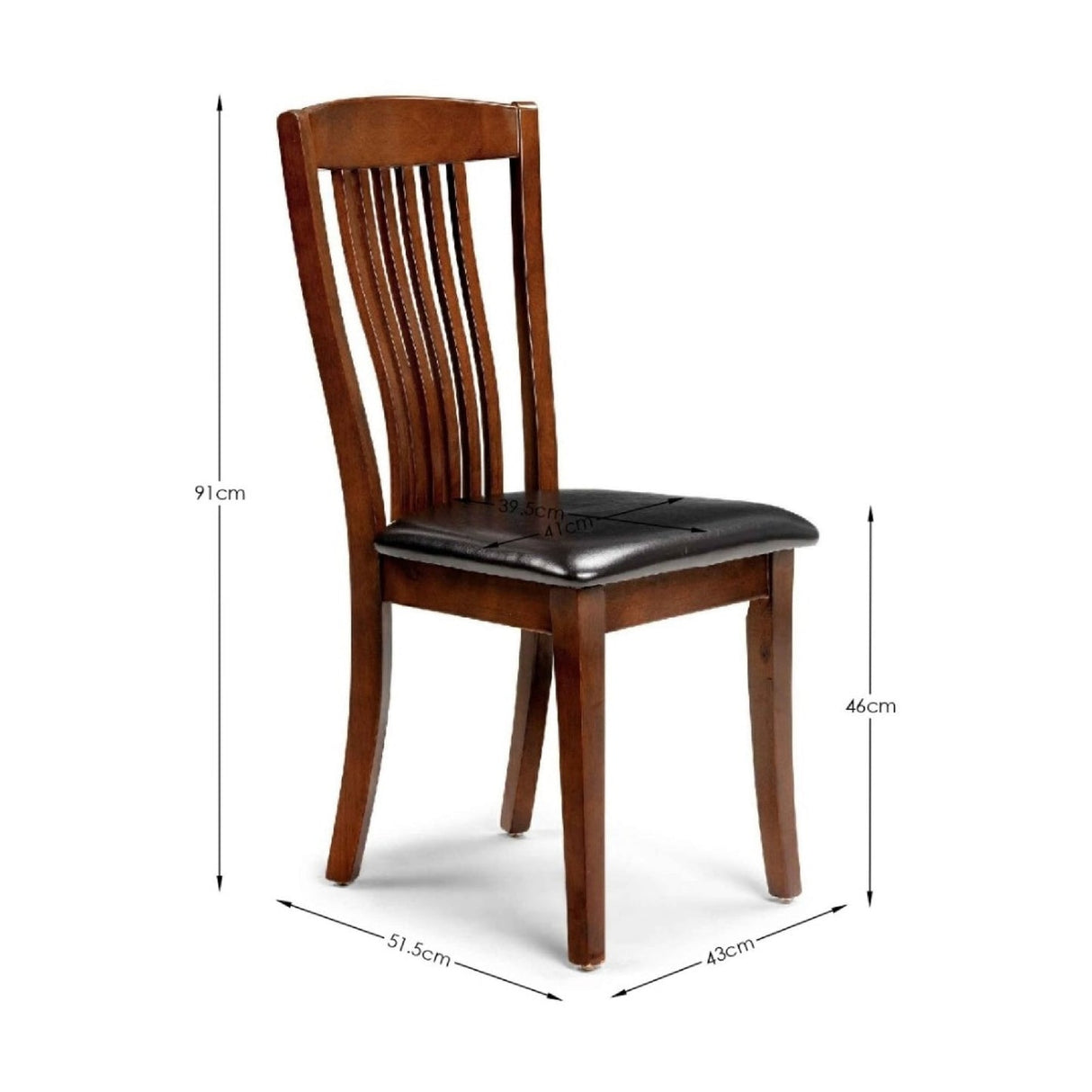 Solid Rubberwood Dining Chairs in Set Of 2 - Canterbury