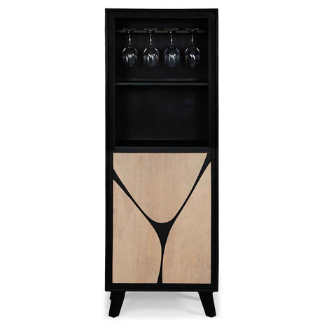 Solid Wood Bar Cabinet 60cm Wide With 1 Door - Boho