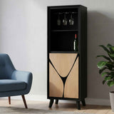 Solid Wood Bar Cabinet 60cm Wide With 1 Door - Boho