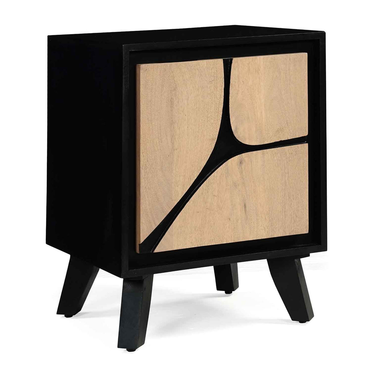 Solid Wood Bedside Cabinet 45cm Wide With 1 Door - Boho