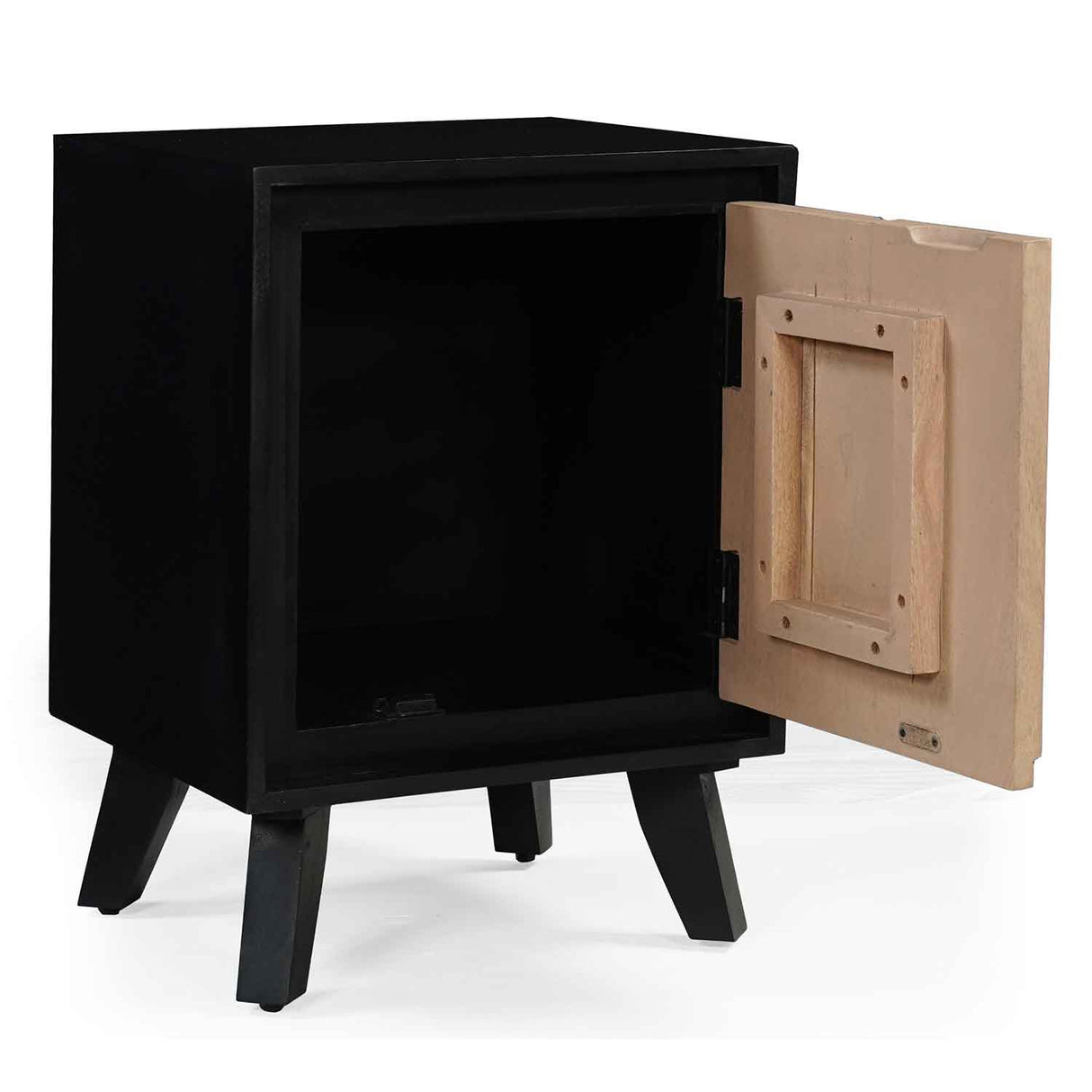 Solid Wood Bedside Cabinet 45cm Wide With 1 Door - Boho