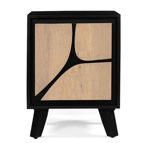 Solid Wood Bedside Cabinet 45cm Wide With 1 Door - Boho