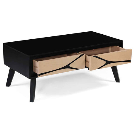 Solid Wood Coffee Table 110cm Wide With 2 Drawers - Austin