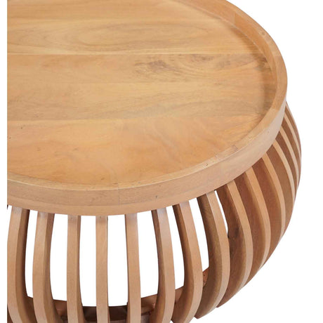 Solid Wood Coffee Table 66cm Wide Round - Austin