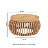 Solid Wood Coffee Table 66cm Wide Round - Austin