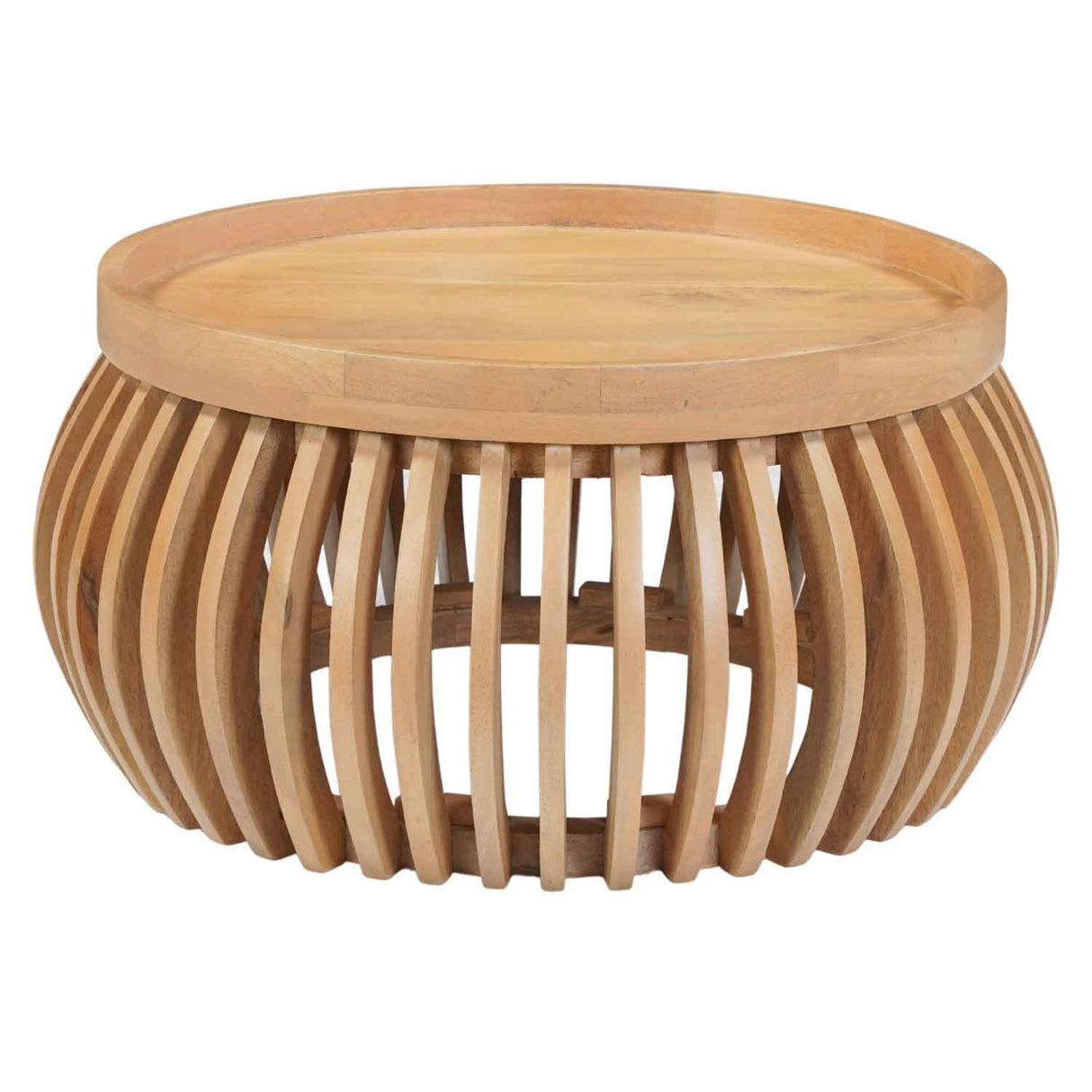 Solid Wood Coffee Table 66cm Wide Round - Austin