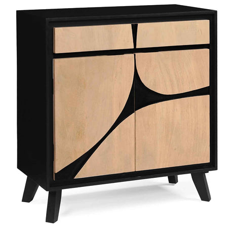 Solid Wood Sideboard 85cm Wide With 2 Doors And 2 Drawers - Boho