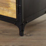 Solid Wood Storage Cabinet With 4 Doors - Ascot
