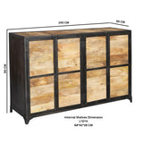 Solid Wood Storage Cabinet With 4 Doors - Ascot