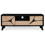 Solid Wood TV Stand 150cm Wide With 2 Doors And 1 Drawer - Boho