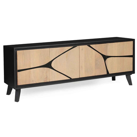 Solid Wood TV Stand 170cm Wide With 4 Doors - Boho
