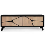 Solid Wood TV Stand 170cm Wide With 4 Doors - Boho