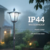 Steel 1.6m Tall Sensor Dimmable LED Garden Solar Powered Post Lamp - Velmora